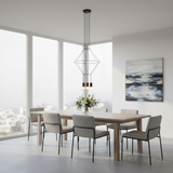 VONN Expression VEP2820617BL 17.75" 6-Light ETL Certified Integrated LED Height Adjustable Pendant in Black-VONN Lighting