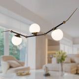 VONN Chianti 54" LED Chandelier with 3 Glass Shades VAC3123AB Antique Brass