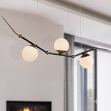 VONN Chianti 54" LED Chandelier with 3 Glass Shades VAC3123AB Antique Brass