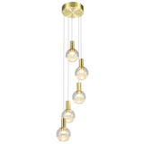 VONN Artisan Sienna VAC3185BRS 5-Light ETL Certified Integrated LED Pendant, Height Adjustable Chandelier, Brass
