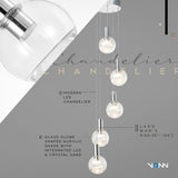 VONN Artisan Sienna VAC3185CH 5-Light ETL Certified Integrated LED Pendant, Height Adjustable Chandelier, Chrome
