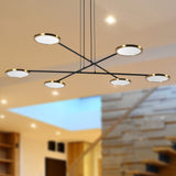 VONN Artisan Torino 39" LED Chandelier with Rotating Disks in Antique Brass