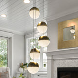 VONN Ravello 5-Light LED Pendant VAC3285BRS in Brass Close Up Look