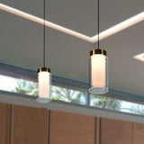 VONN Artisan Genoa VAP2111BL 5" Integrated LED ETL Certified Height Adjustable Pendant with Glass Shade, Black-VONN Lighting
