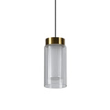 VONN Artisan Genoa VAP2111BL 5" Integrated LED ETL Certified Height Adjustable Pendant with Glass Shade, Black