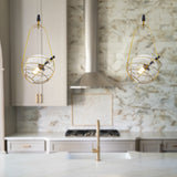 VONN Artisan Firenze VAP2151AB 8" Integrated LED ETL Certified Height Adjustable Pendant with Glass Shade