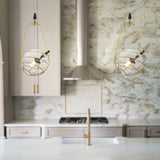 VONN Artisan Firenze 8-inch Antique Brass LED Pendant in the modern kitchen