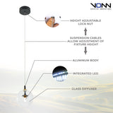 VONN Portofino 7" LED Pendant with Glass Ball Shade VAP2161AB-VONN Lighting