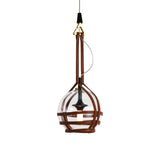 VONN Artisan Bari 7-inch LED Black Pendant with leather strap shade details