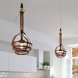VONN Artisan Bari 7-inch LED Oil Rubbed Bronze Pendant with leather strap in the modern kitchen