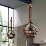 VONN Artisan Bari 7-inch LED Black Pendant with leather strap in the kitchen