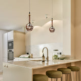 VONN Artisan Bari 7-inch LED Black Pendant with leather strap in the kitchen setting