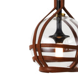 VONN Artisan Bari 7-inch LED Black Pendant with leather strap strap details