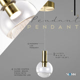 VONN Artisan Sienna VAP2181BRS 5" Integrated LED ETL Certified Height Adjustable Pendant Light, Brass