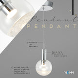 VONN Artisan Sienna VAP2181CH 5" Integrated LED ETL Certified Height Adjustable Pendant Light, Chrome