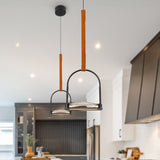 VONN Artisan Ravenna VAP2231BL 8" Pendant with leather in the kitchen setting