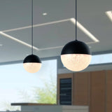 VONN Artisan Ravello VAP2281BL 5" Integrated LED ETL Certified Height Adjustable Pendant w/ Globe Shade, Black-VONN Lighting