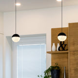 VONN Artisan Ravello VAP2281BL 5" Integrated LED ETL Certified Height Adjustable Pendant w/ Globe Shade, Black-VONN Lighting