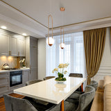 VONN Capri VCP2105DB 7" Integrated LED ETL Certified Height Adjustable Pendant Light with Glass Shade, Bronze