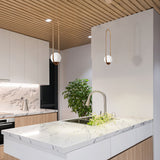 VONN Capri VCP2105DB 7" Integrated LED ETL Certified Height Adjustable Pendant Light with Glass Shade, Bronze