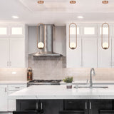 VONN Capri VCP2105DB 7" Integrated LED ETL Certified Height Adjustable Pendant Light with Glass Shade, Bronze