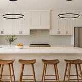 VONN Tania VMC31640BL 24" Integrated LED ETL Certified Pendant Height Adjustable Ring Chandelier in Black