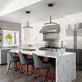 VONN Salm VMC31810BL 17" Integrated LED ETL Certified Pendant, Height Adjustable Disc Chandelier in Black-VONN Lighting