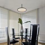 VONN Salm VMC31810BL 17" Integrated LED ETL Certified Pendant, Height Adjustable Disc Chandelier in Black-VONN Lighting