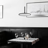 VONN Salm VMC31810BL 17" Integrated LED ETL Certified Pendant, Height Adjustable Disc Chandelier in Black-VONN Lighting