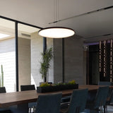 VONN Salm VMC31840BL 24" Integrated LED ETL Certified Pendant Light Height Adjustable Disc Chandelier, Black