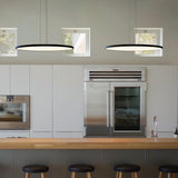 VONN Salm VMC31840BL 24" Integrated LED ETL Certified Pendant Light Height Adjustable Disc Chandelier, Black