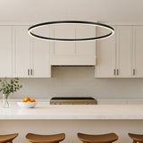 VONN Tania VMC34911BL 39" ETL Certified Integrated LED Ring Chandelier Height Adjustable Pendant in Black-VONN Lighting
