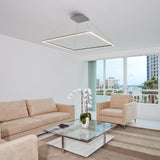 VONN Atria VMC35512AL 51" ETL Certified Integrated LED Square Chandelier Height Adjustable Pendant in Silver