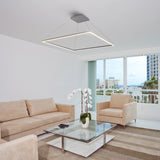 VONN Atria VMC35512AL 51" ETL Certified Integrated LED Square Chandelier Height Adjustable Pendant in Silver