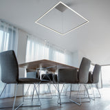 VONN Atria VMC35512AL 51" ETL Certified Integrated LED Square Chandelier Height Adjustable Pendant in Silver