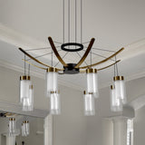 ONN Artisan Genoa 24-inch Black 8-Light LED Chandelier over dining table