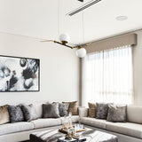 VONN Artisan Chianti 43" Integrated LED Pendant in Antique Brass VAC3122AB in the modern living room