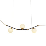 VONN Chianti 54" LED Chandelier with 3 Glass Shades VAC3123AB Antique Brass overlook