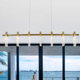 VONN Artisan Sorrento 40-inch Antique Brass LED Linear Chandelier overlook