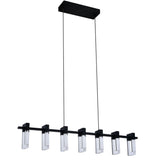 VONN Artisan Sorrento VAC3137BL 40" 7-Light ETL Cert Integrated LED Pendant, Height Adjustable Chandelier, Black