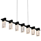 VONN Artisan Sorrento VAC3137BL 40" 7-Light ETL Cert Integrated LED Pendant, Height Adjustable Chandelier, Black