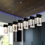 VONN Artisan Sorrento VAC3137BL 40" 7-Light ETL Cert Integrated LED Pendant, Height Adjustable Chandelier, Black