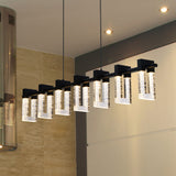 VONN Artisan Sorrento VAC3137BL 40" 7-Light ETL Cert Integrated LED Pendant, Height Adjustable Chandelier, Black