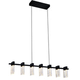 VONN Artisan Sorrento VAC3137BL 40" 7-Light ETL Cert Integrated LED Pendant, Height Adjustable Chandelier, Black