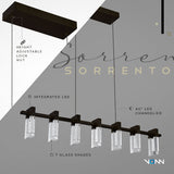 VONN Artisan Sorrento VAC3137BL 40" 7-Light ETL Cert Integrated LED Pendant, Height Adjustable Chandelier, Black