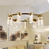 VONN Artisan Sorrento VAC3139AB 27" Integrated LED ETL Certified Pendant, Height Adjustable Ring Chandelier, Antique Brass