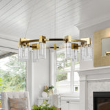 VONN Artisan Sorrento VAC3139AB 27" Integrated LED ETL Certified Pendant, Height Adjustable Ring Chandelier, Antique Brass