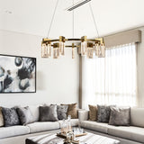 VONN Artisan Sorrento VAC3139AB 27" Integrated LED ETL Certified Pendant, Height Adjustable Ring Chandelier, Antique Brass