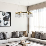 VONN Artisan Sorrento VAC3139AB 27" Integrated LED ETL Certified Pendant, Height Adjustable Ring Chandelier, Antique Brass