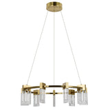 VONN Artisan Sorrento VAC3139AB 27" Integrated LED ETL Certified Pendant, Height Adjustable Ring Chandelier, Antique Brass